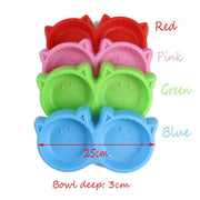 Double Cat Face Feeding Bowl – 2 in 1 Food & Water Bowl (Cute Design)