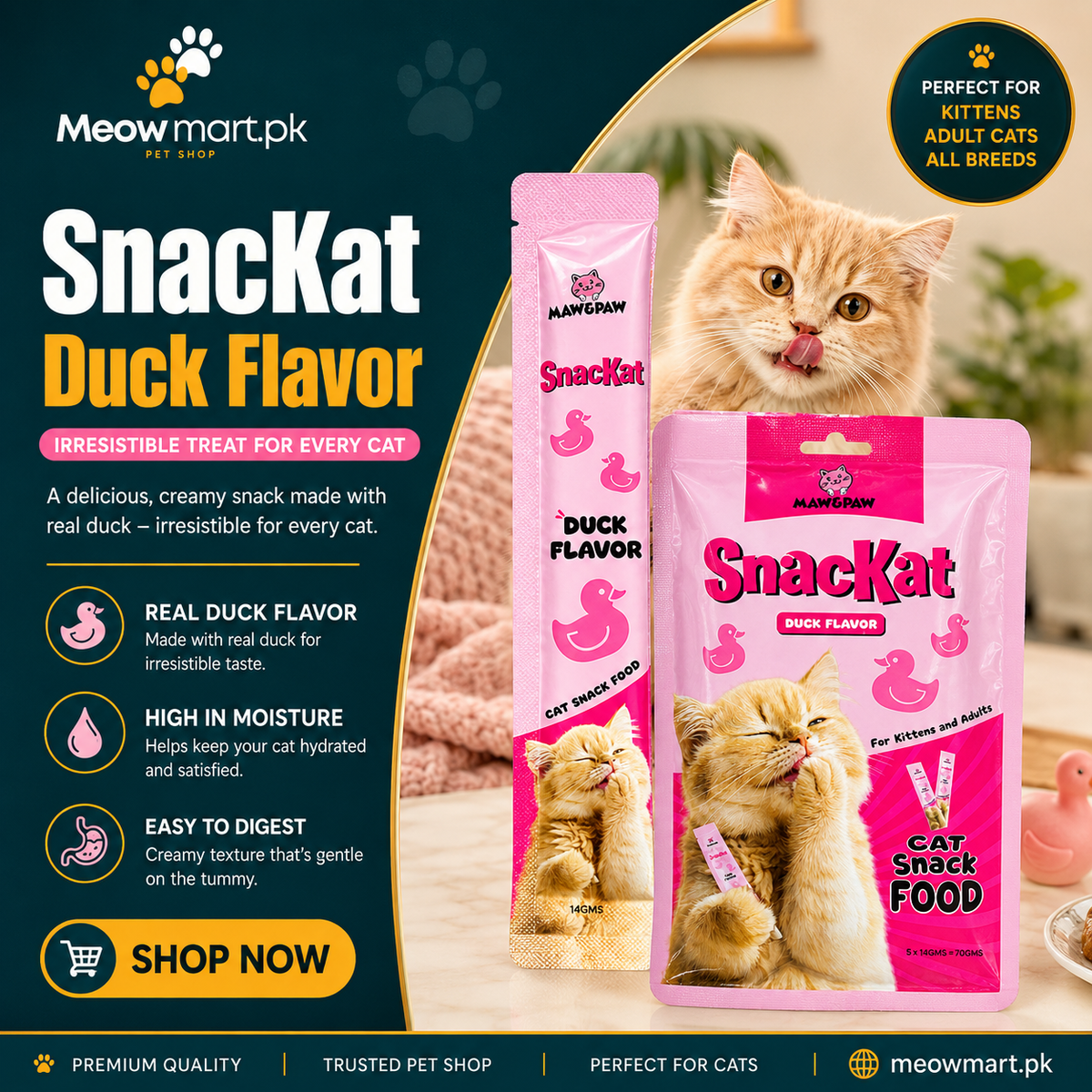 Snackat Duck Flavor Cat Snack / Cat Treat – 70g