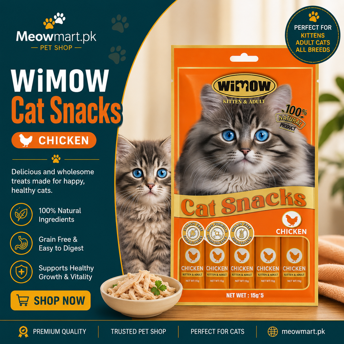 Wimow Chicken – Tasty & Healthy Cat Treats in Pakistan