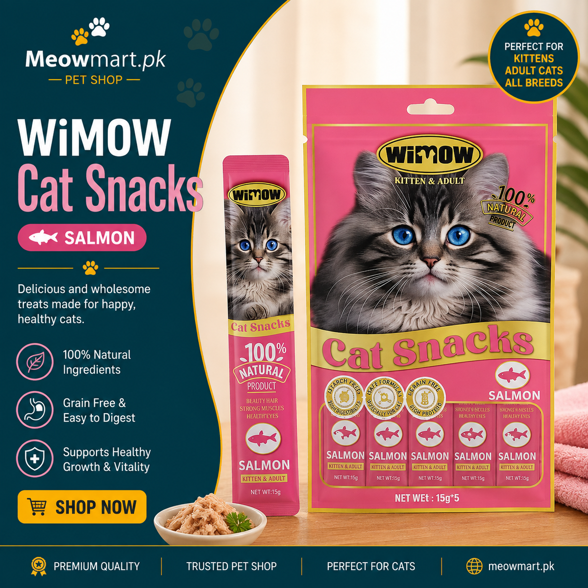 Wimow Salmon – Tasty & Healthy Cat Treats in Pakistan