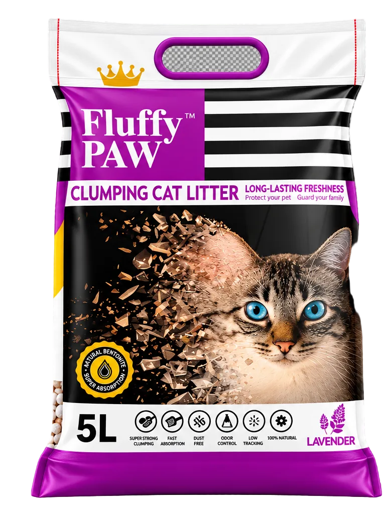 Fluffy Paw Lavender Scented Clumping Cat Litter 5L