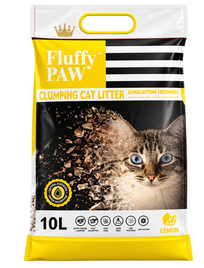 Fluffy Paw Lemon Scented Clumping Cat Litter 10L