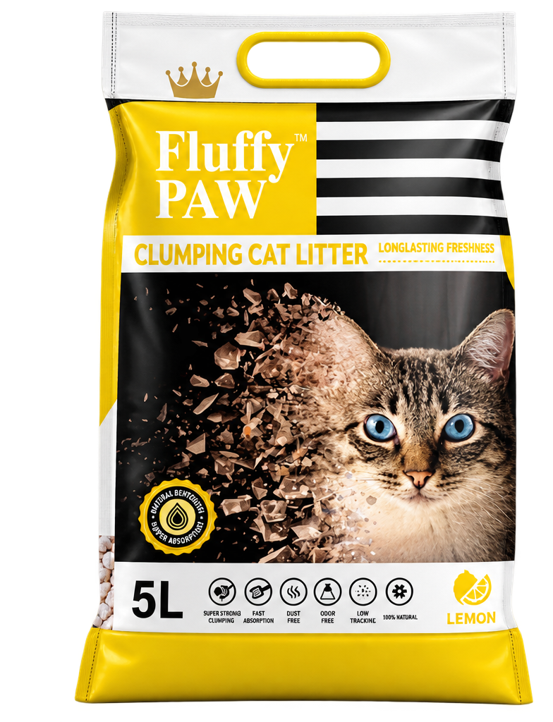 Fluffy Paw Lemon Scented Clumping Cat Litter 5L