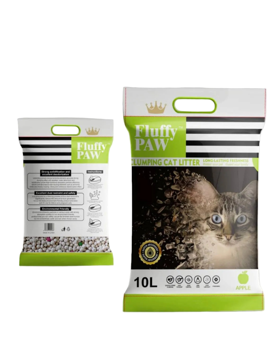 Fluffy Paw 10L – Apple Flavor | Premium Fast Clumping & Odor Control Cat Litter
