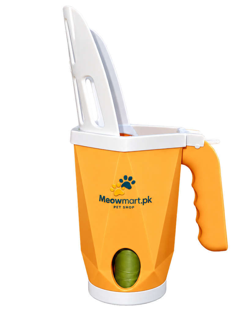 MeowMart Pet Waste Scoop with Built-in Bag Dispenser – Orange