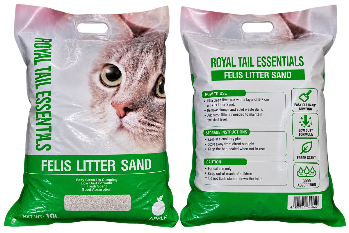 Royal Tail Essentials Felis Cat Litter Sand – Apple Scent, 10L