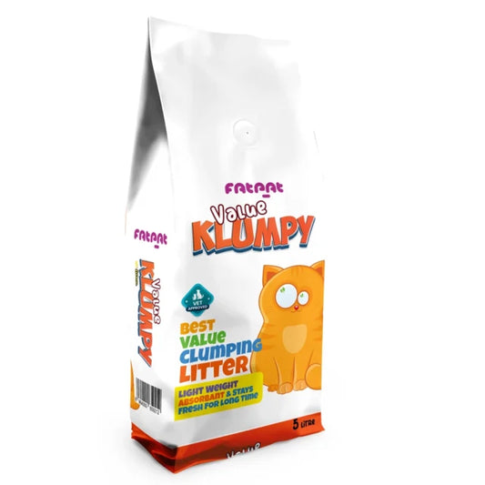 Value Klumpy Unscented Clumping Cat Litter 5L/20kg – Strong Clumping & Low Odor Formula