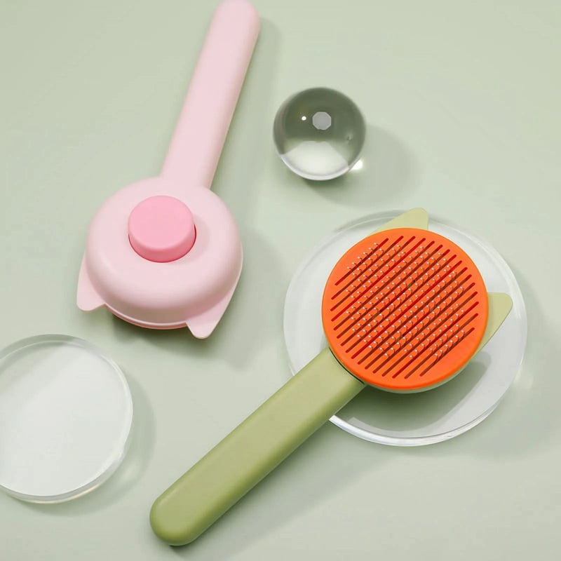 Self-Cleaning Cat Grooming Brush – Easy Hair Removal & Shedding Control